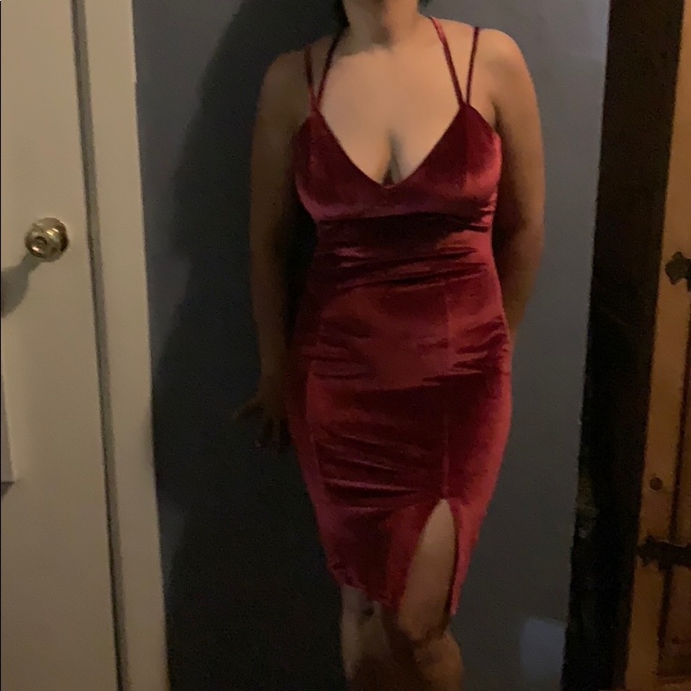 Burgundy dress